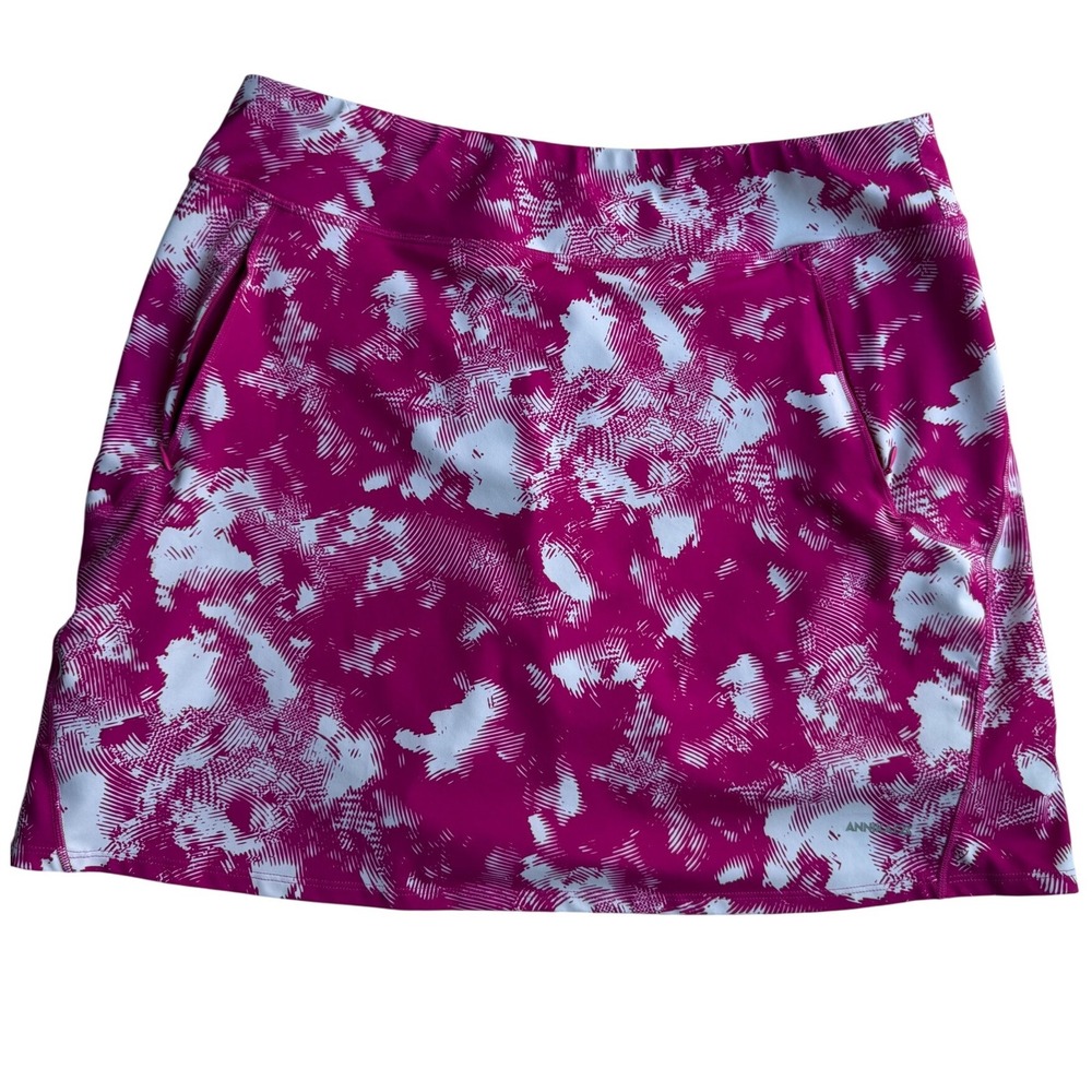 Annika Cutter & Buck Pink Abstract Print Golf Skort CB DryTec UPF 50+ Large